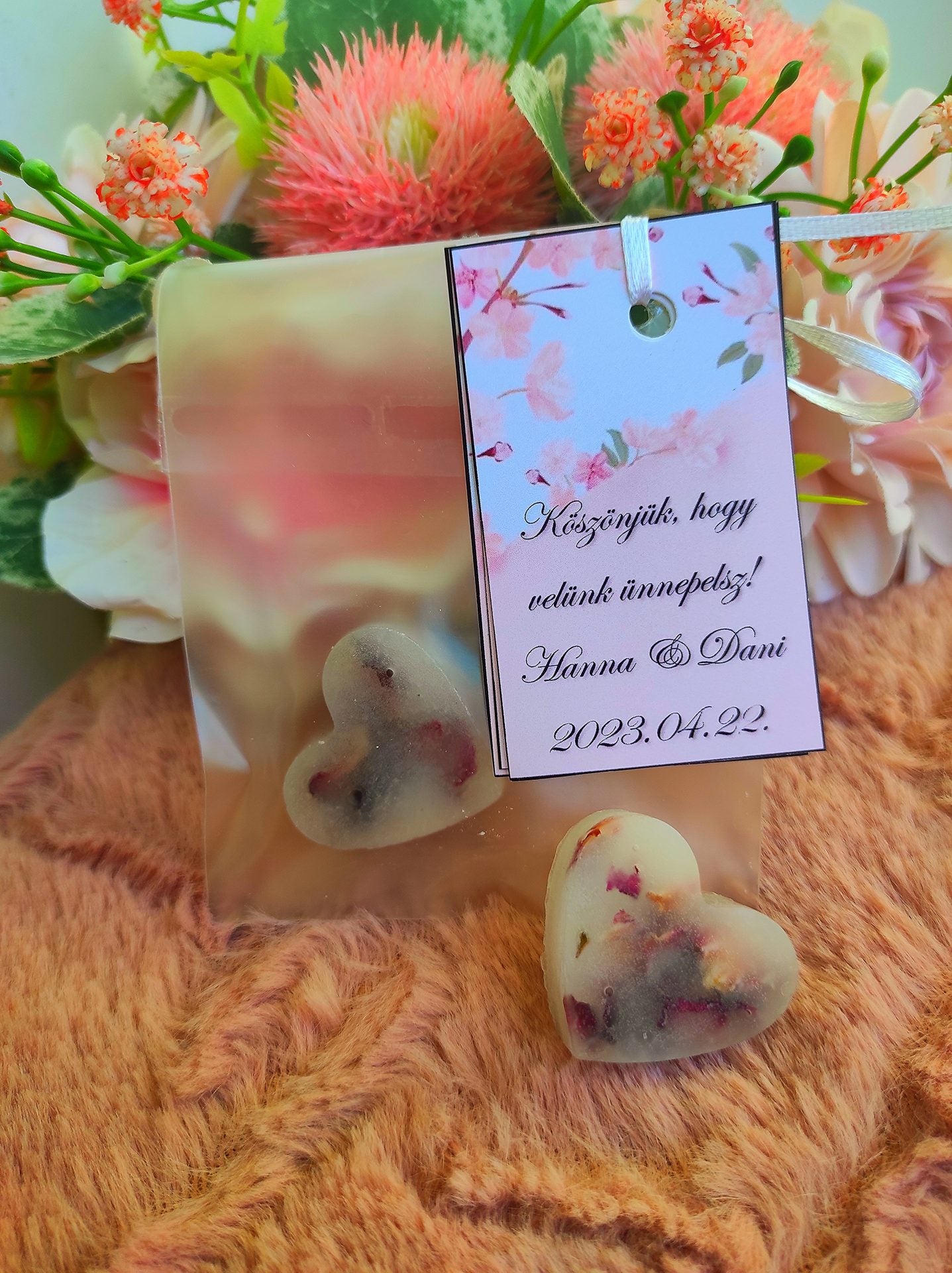 Cseresznyevirág esküvői köszönő ajándék